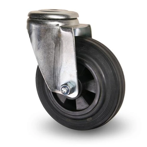 Industrihjul - Svart gummibana