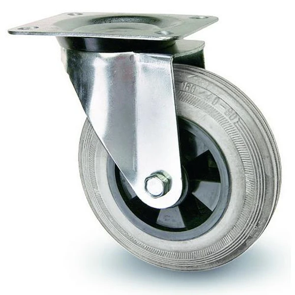 Industrihjul - Grå gummibana