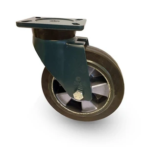 ALU-FÄLG. Industrihjul, kraftiga. Svart elastisk gummibana, Platta