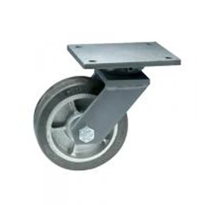 Kraftigt Länkhjul Ø200×60. Elastisk gummibana. Stålfälg. Platta. Finns i fler storlekar..