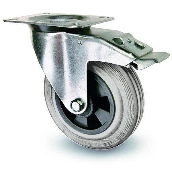 Industrihjul - Grå gummibana