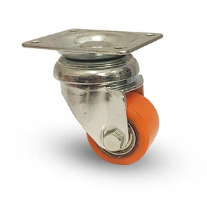 Länkhjul Ø35. Platta. Polyuretanbana. Kullager