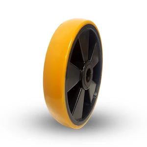 Gaffelvagnshjul. PU-bana/Nylonfälg. Styrhjul