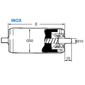 stålrulle ROSTFRI Ø50x1,5 mm Fjädrande axel