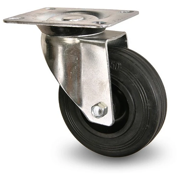 Industrihjul - Svart gummibana