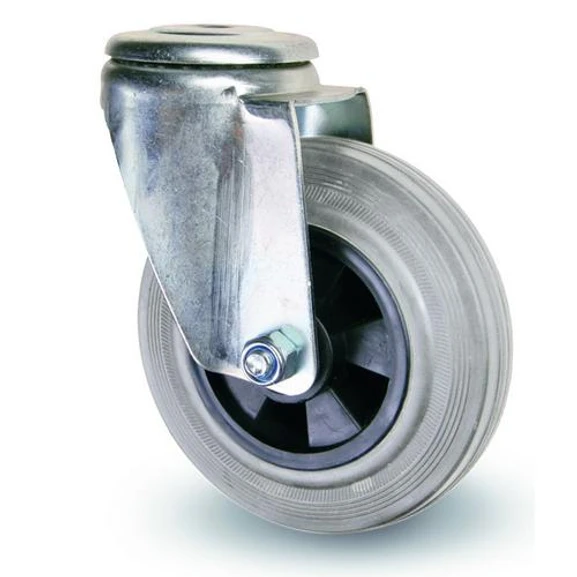 Industrihjul - Grå gummibana