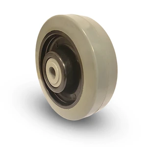 Elastiskt gummihjul Ø200 mm, Glidlager, Plastfälg