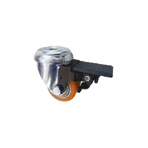 Länkhjul med broms Ø35 mm. Polyuretanbana.